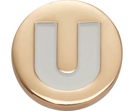 Gold Letter U Jibbitz