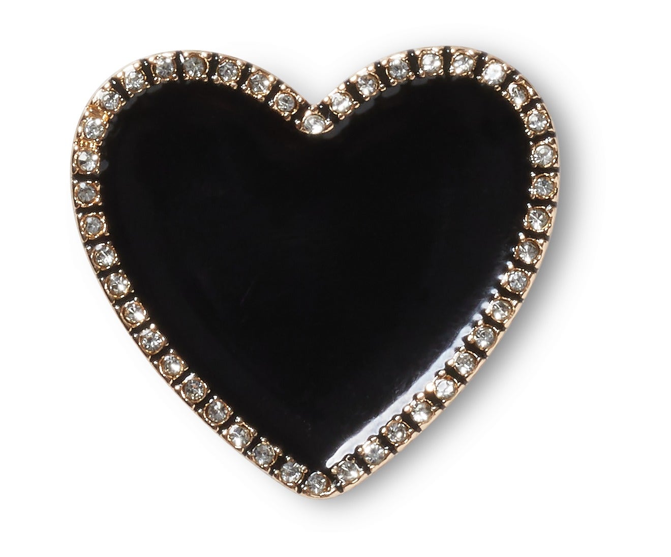 Black Heart with Gold Outline-Jibbitz™