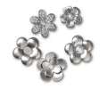 Monochrome Silver Flowers 5 Pack-Jibbitz™