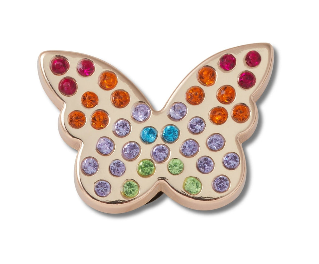 Gold Rainbow Encrstd Butterfly Jibbitz