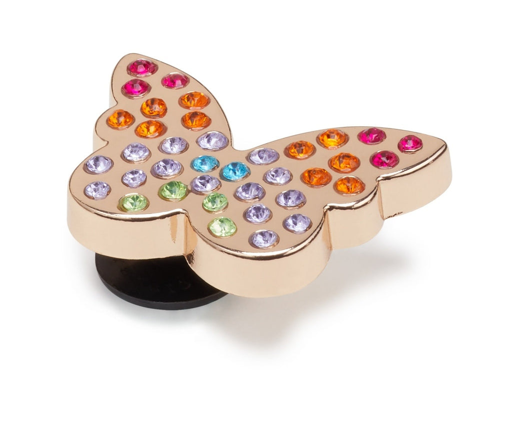 Gold Rainbow Encrstd Butterfly Jibbitz