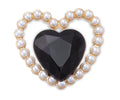 Black Gem Pearl Heart Jibbitz
