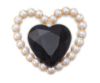 Black Gem Pearl Heart Jibbitz