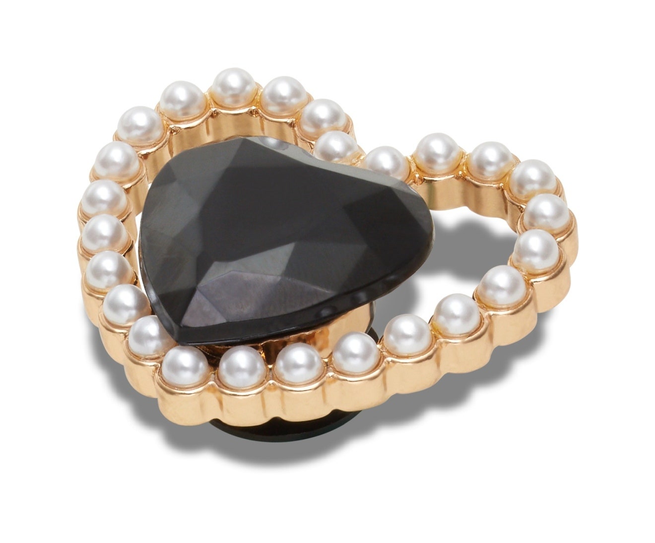 Black Gem Pearl Heart Jibbitz