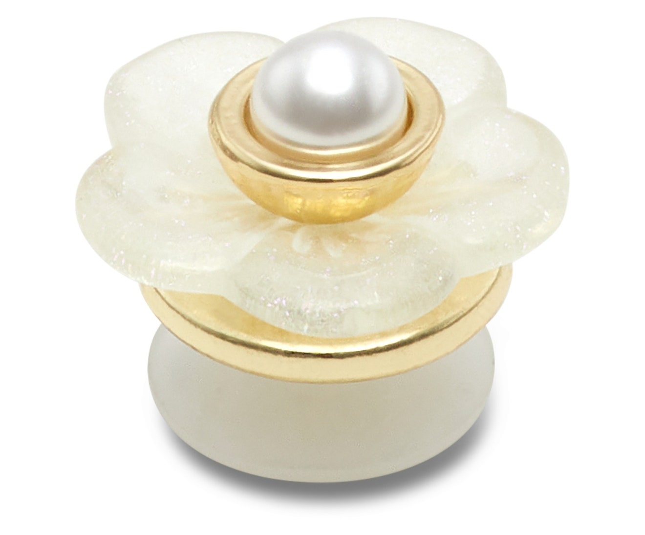 Gold and Silver Pearl Flower Jibbitz