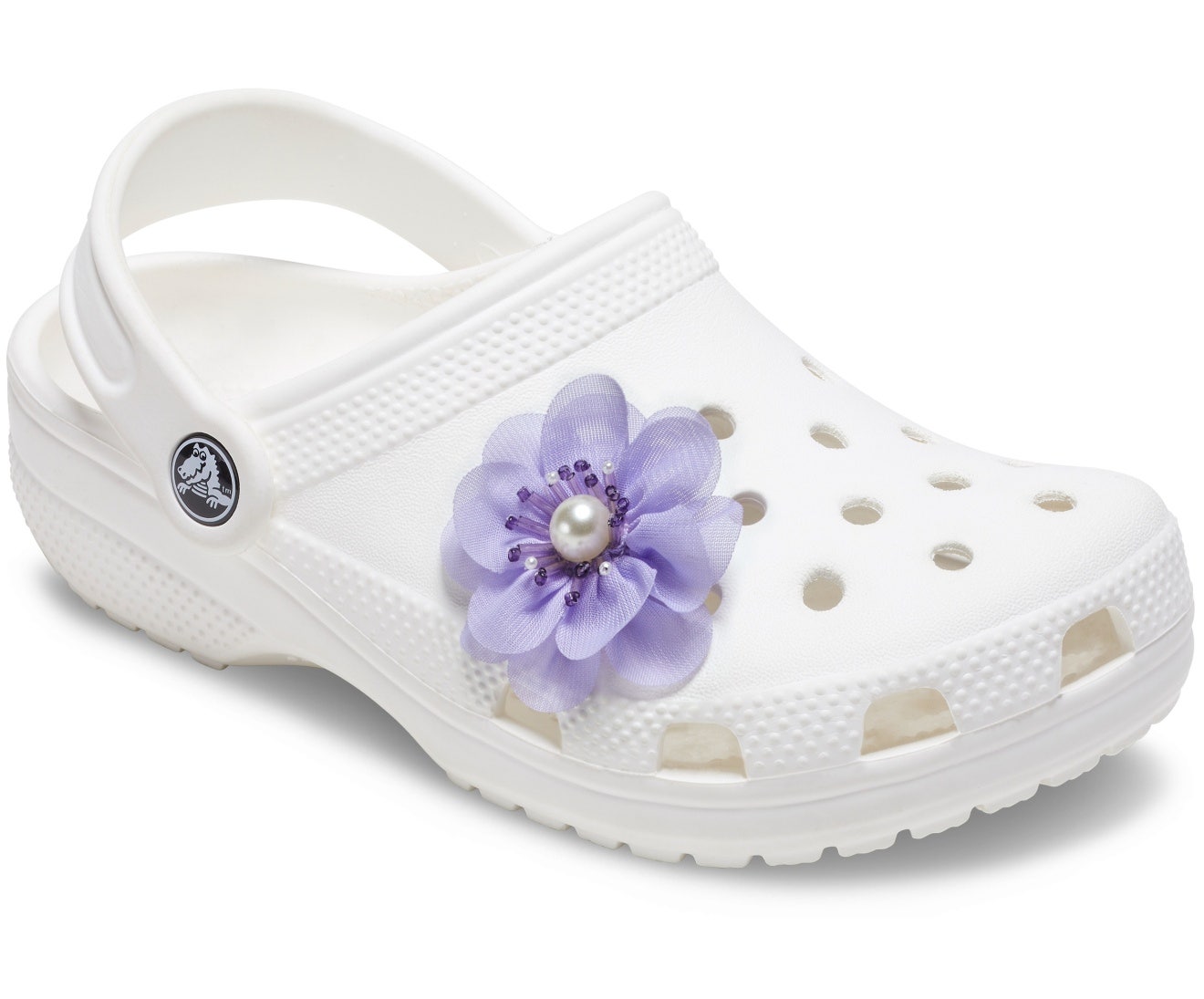 Purple Flower With Pearl Jibbitz