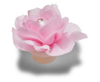 Pink Fabric Flower With Pearl Jibbitz