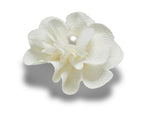 White Fabric Flower With Pearl Jibbitz