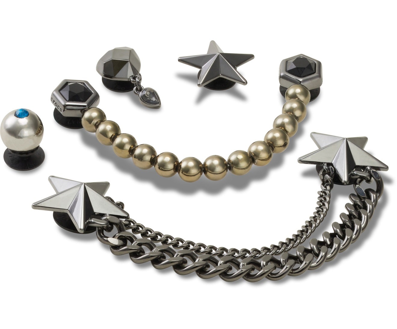Punk Gunmetal 5 Pack-Jibbitz