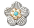 Silver Turquoise Flower-Jibbitz