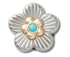 Silver Turquoise Flower-Jibbitz