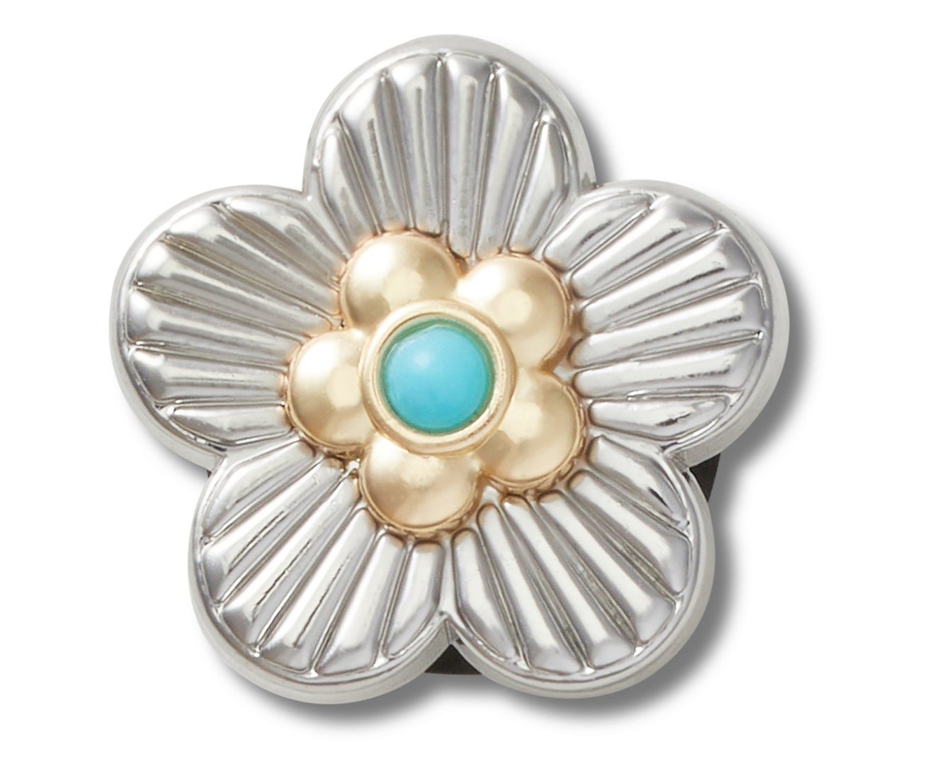Silver Turquoise Flower-Jibbitz