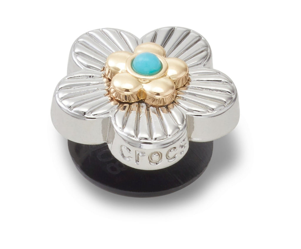 Silver Turquoise Flower-Jibbitz