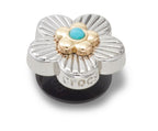 Silver Turquoise Flower-Jibbitz