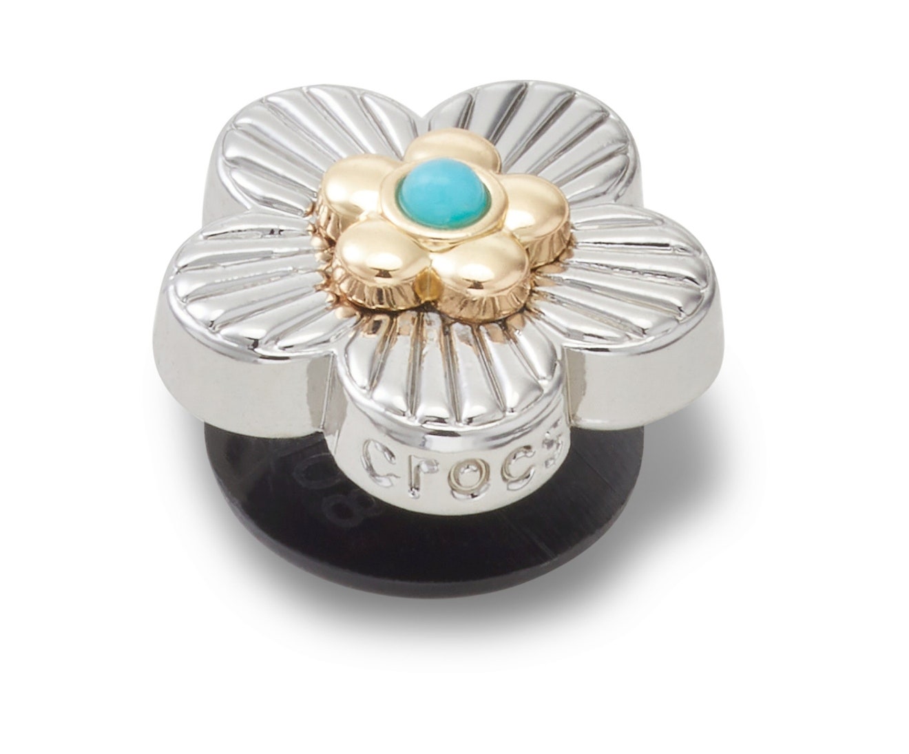 Silver Turquoise Flower-Jibbitz