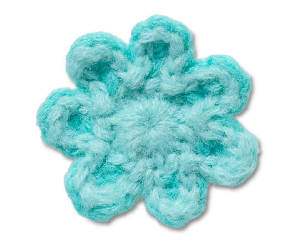 Crochet Blue Flower-Jibbitz
