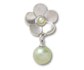 Silver Flower Pearl Dangle-Jibbitz