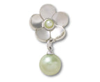 Silver Flower Pearl Dangle-Jibbitz