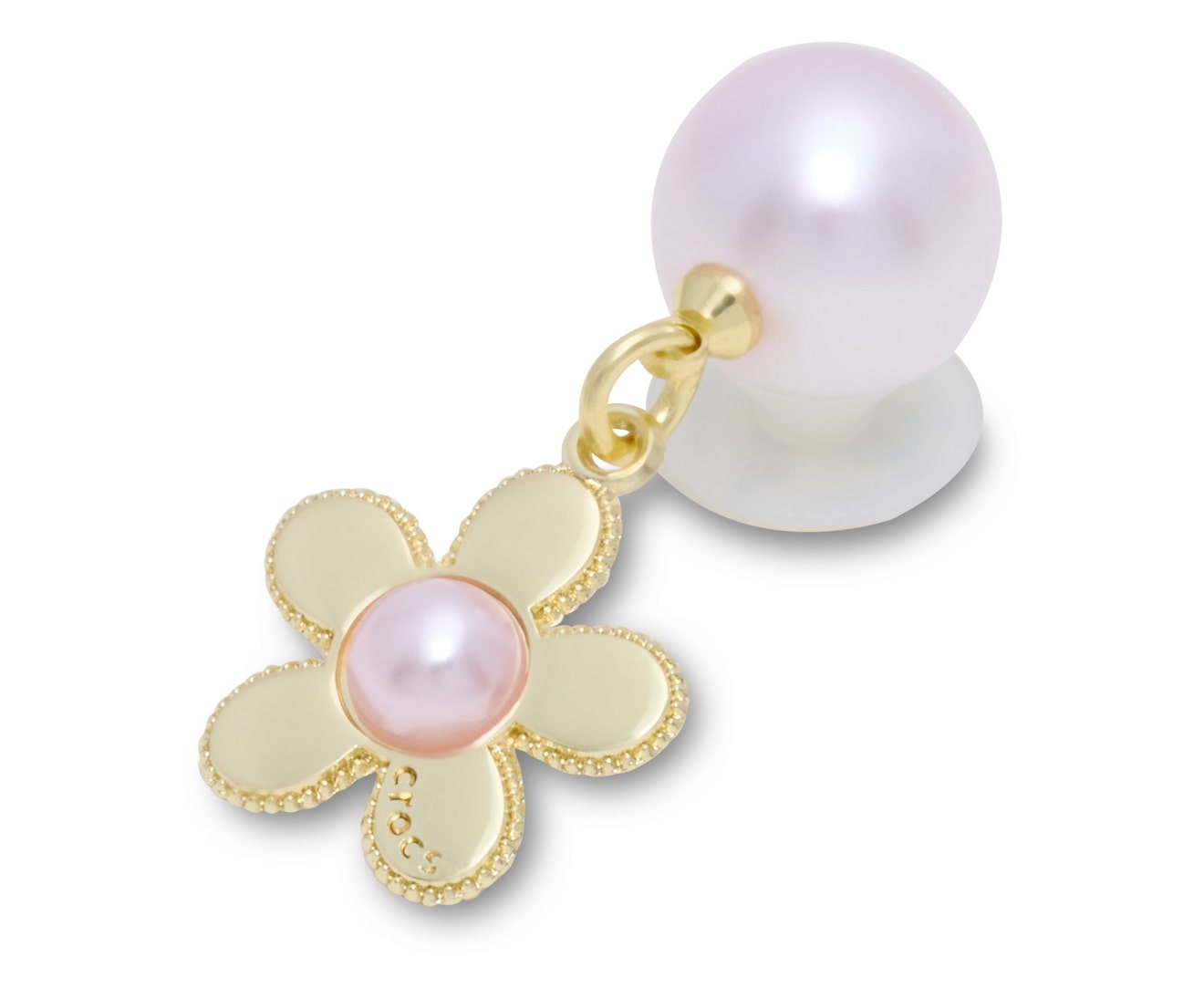 Pink Pearl and Gold Flower-Jibbitz