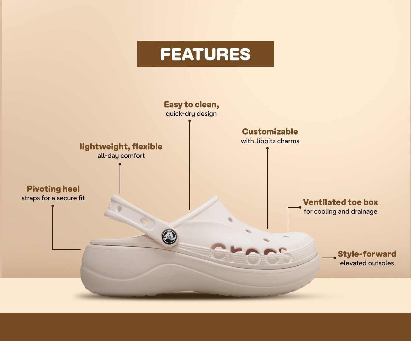 Baya Platform White Women Clog