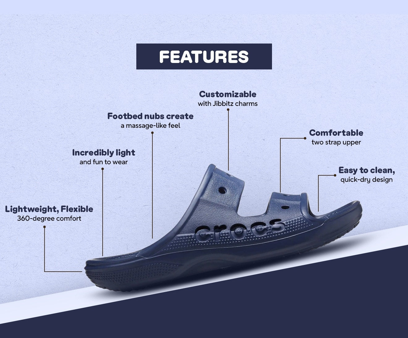 Baya Navy Unisex Sandal
