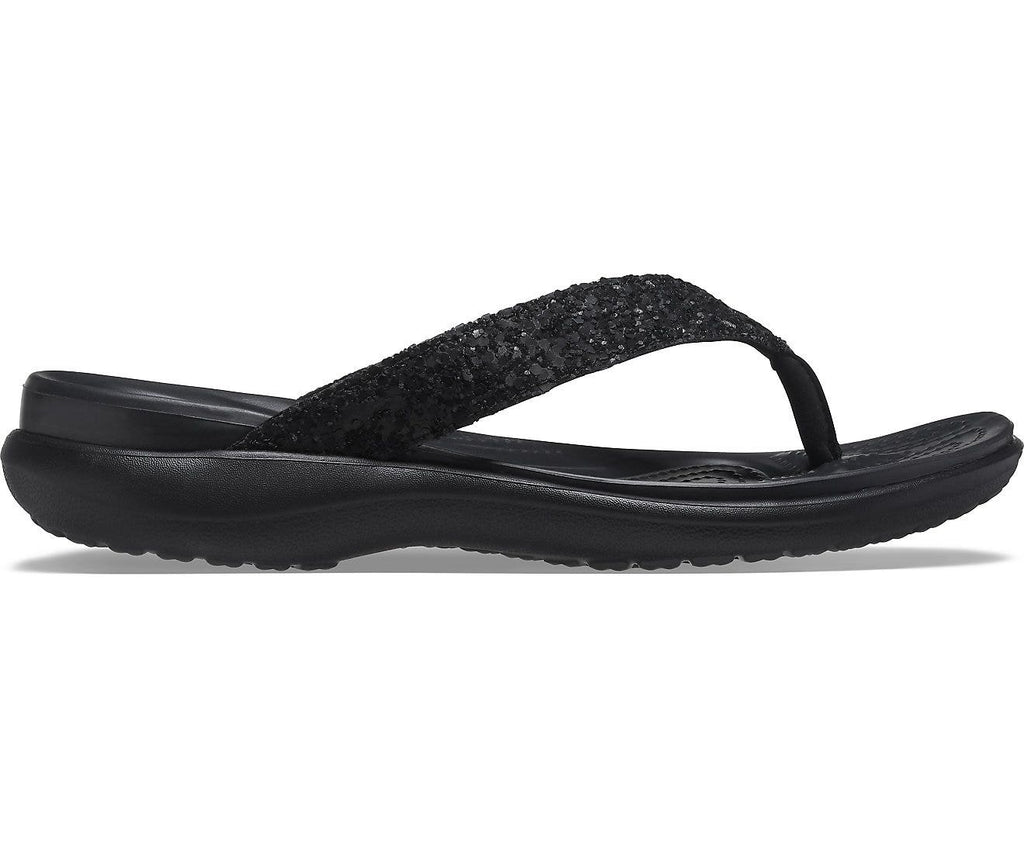Capri V Glitter Black Women Flip