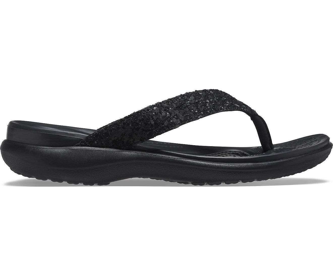 Capri V Glitter Black Women Flip