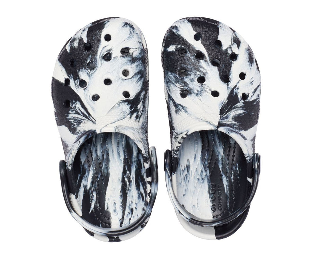 Classic Marbled Black/White Toddler Clog