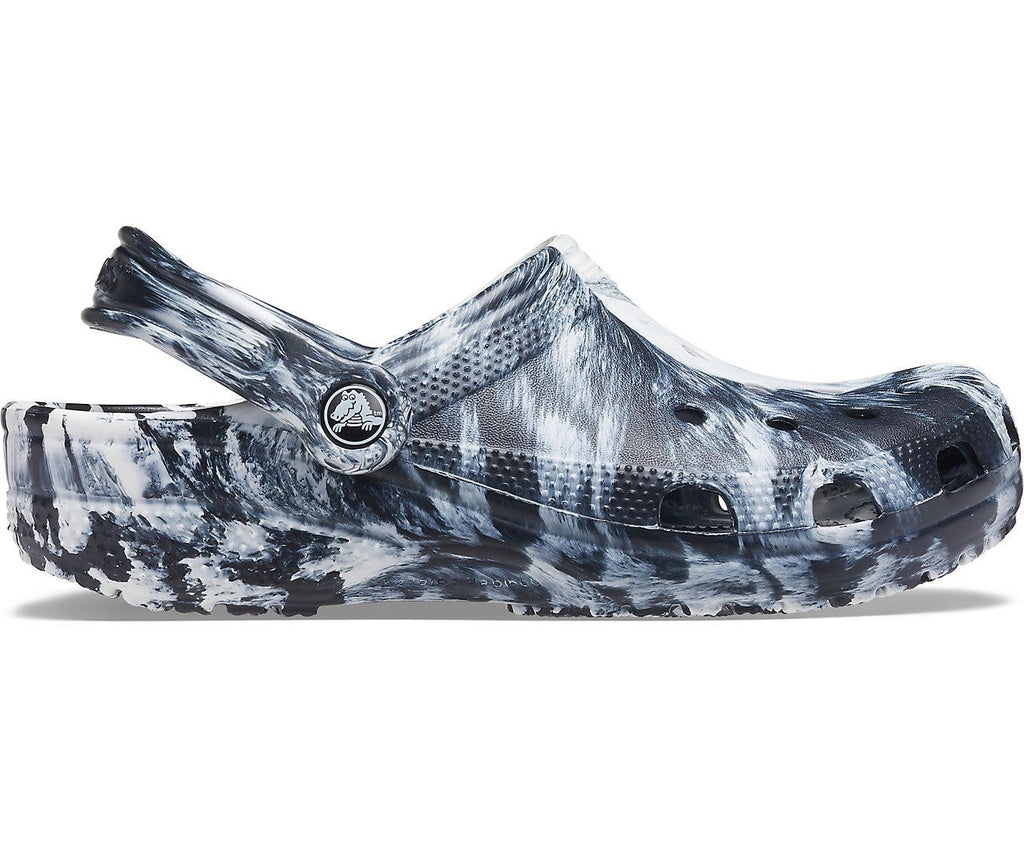 Classic Marbled White/Black Unisex Clog