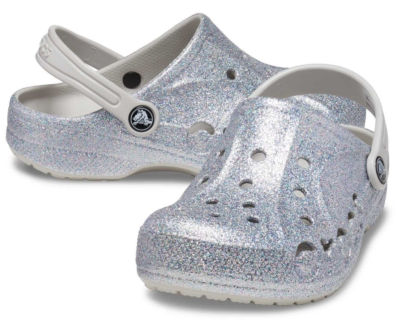 Baya Glitter Silver Toddler Clog