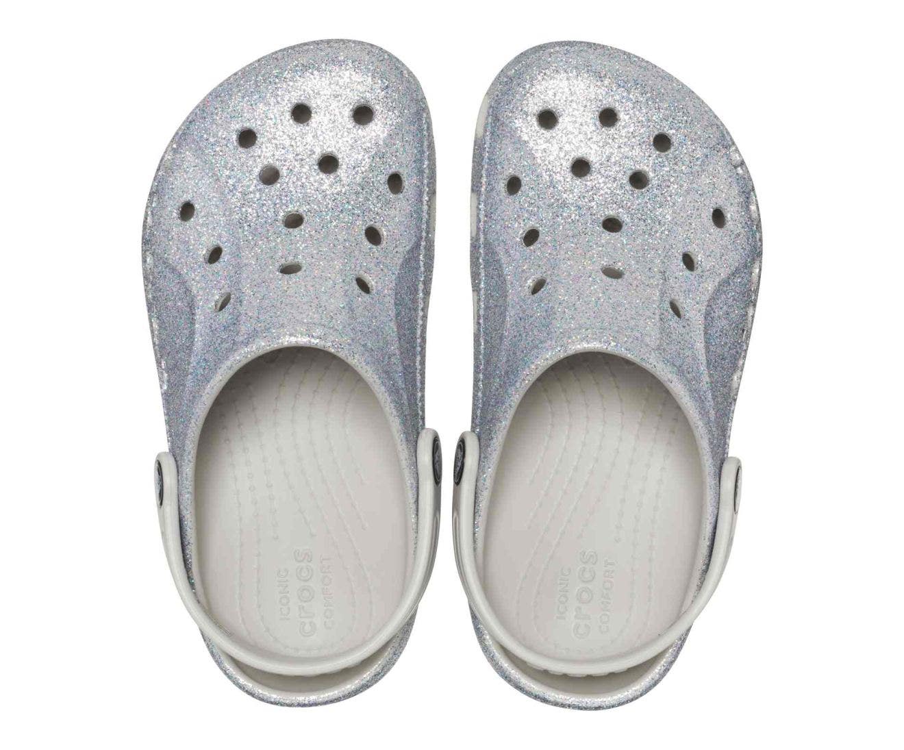 Baya Glitter Silver Toddler Clog