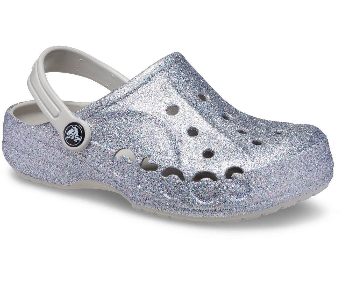 Baya Glitter Silver Toddler Clog