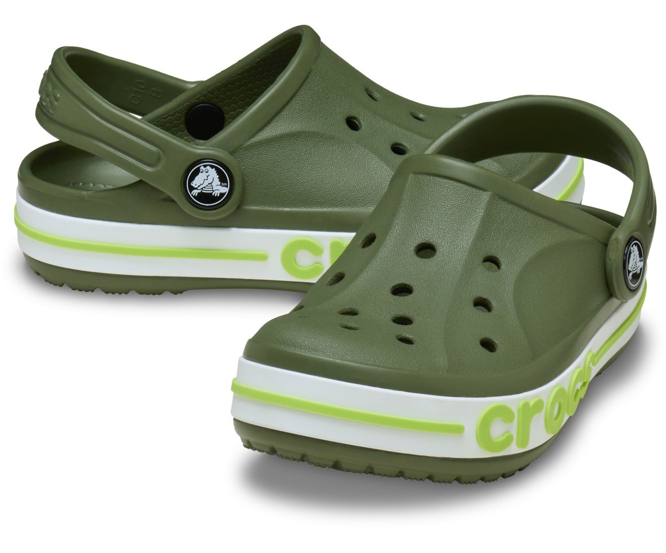 Bayaband Toddler Army Green/Lime Punch Clog