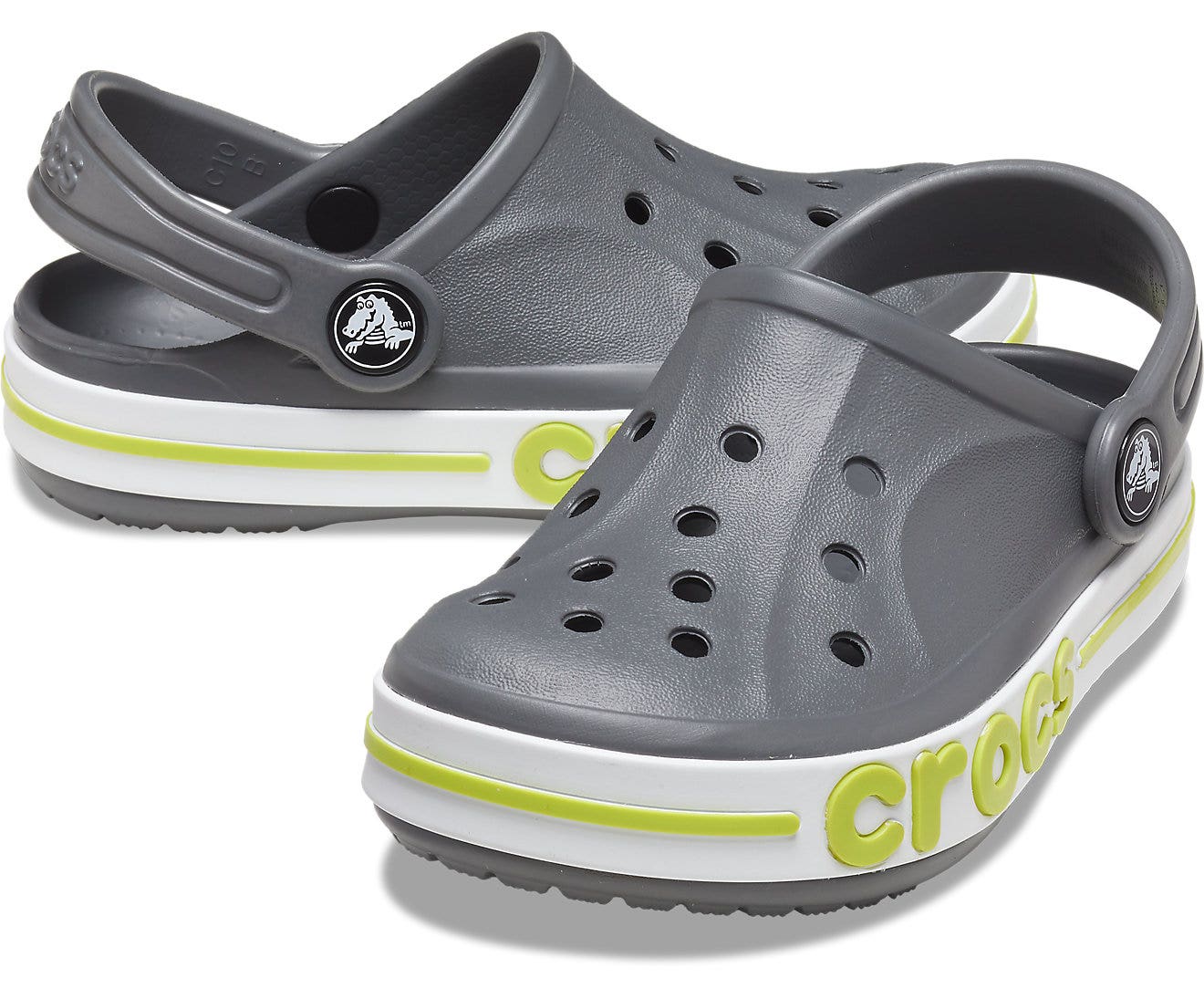 Bayaband Slate Grey/Lime Punch Kids Clog