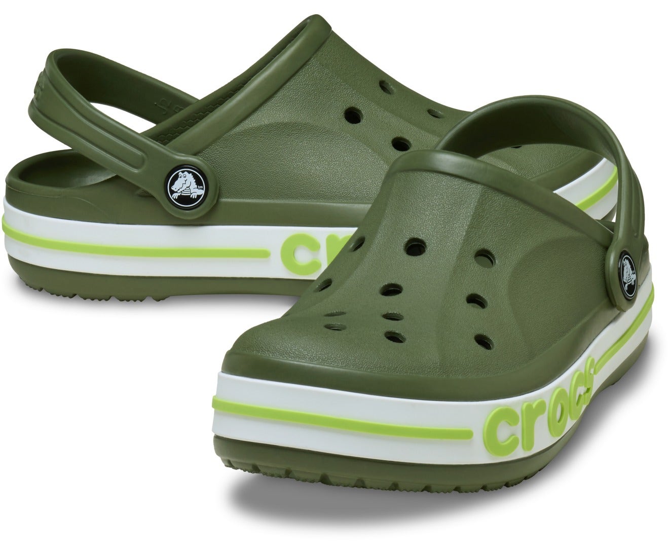 Bayaband Kids Army Green/Lime Punch Clog