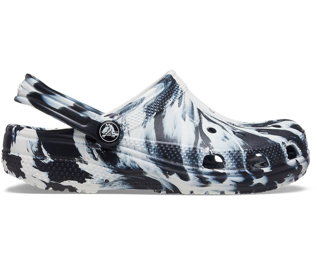 Classic Marbled Black/White Kids Clog