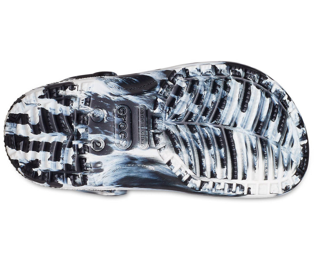 Classic Marbled Black/White Kids Clog