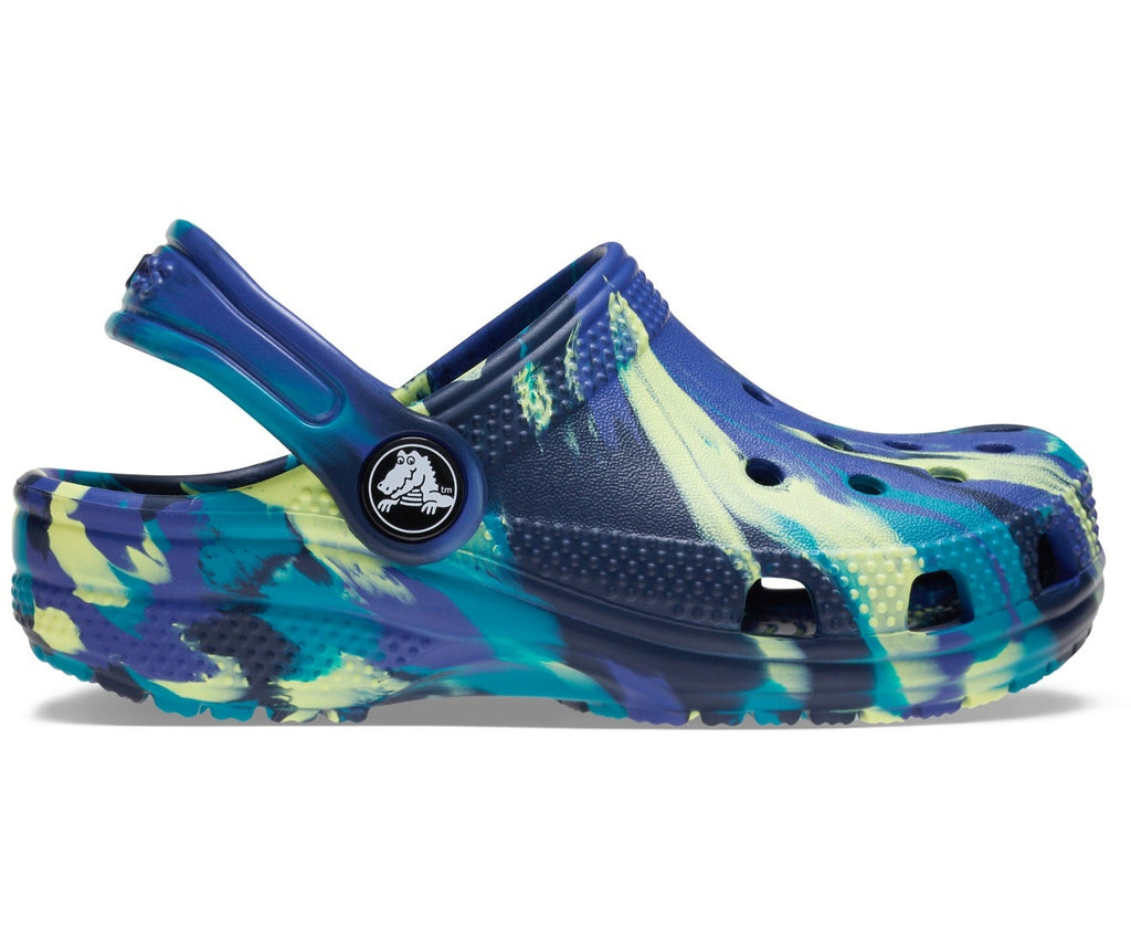 Classic Marbled Kids Navy/Turbo Teal Clog