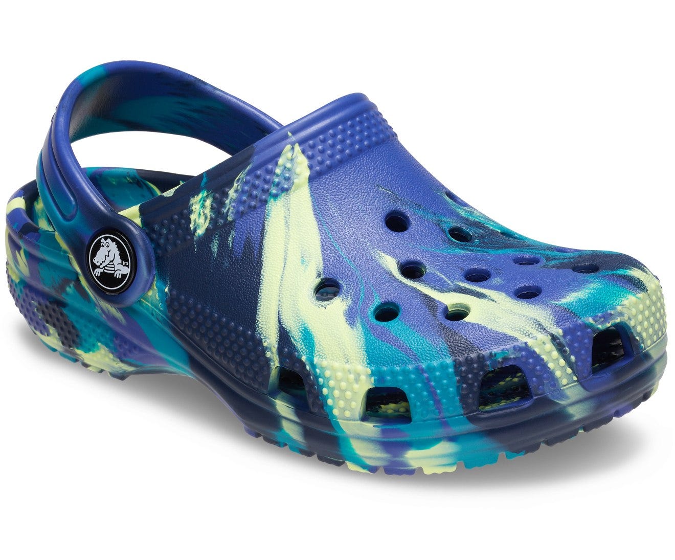 Classic Marbled Kids Navy/Turbo Teal Clog