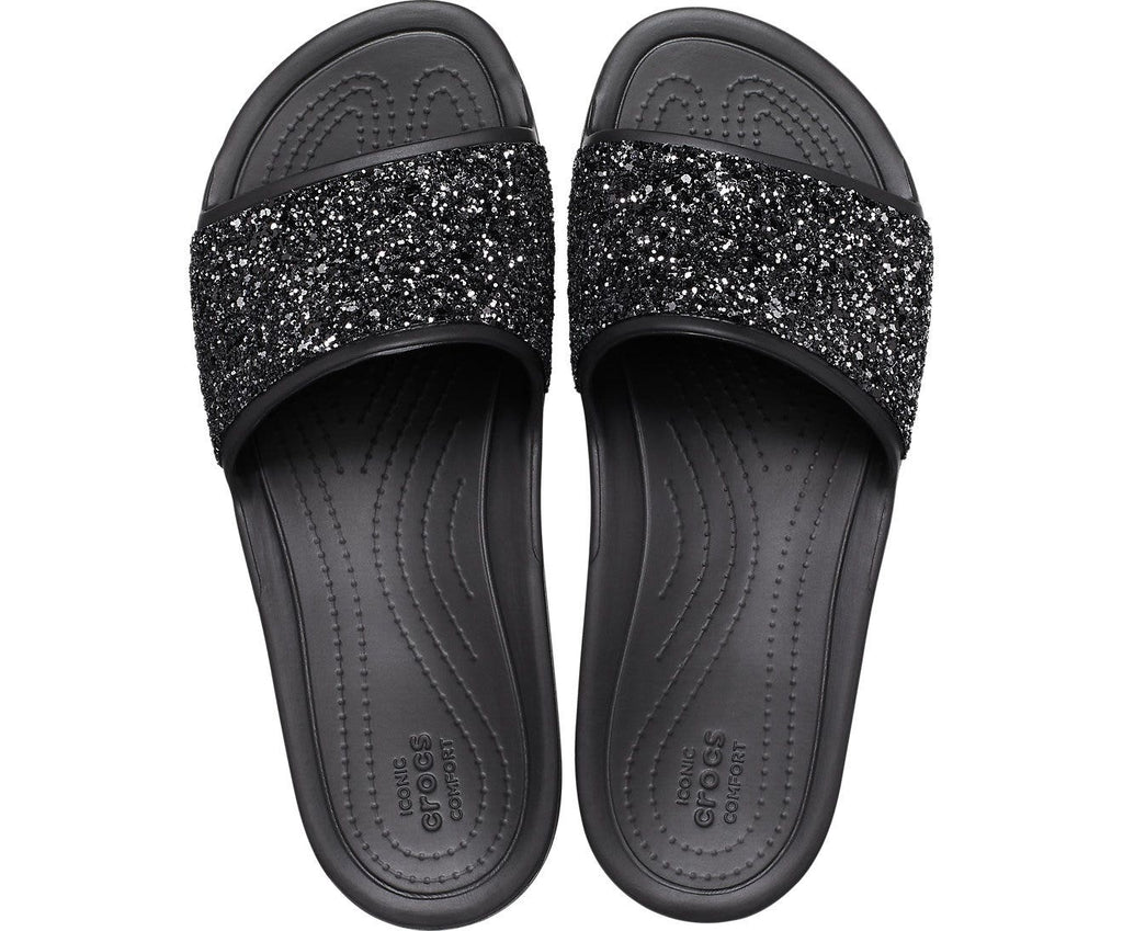 Sloane Glitter Low Black Women Slide