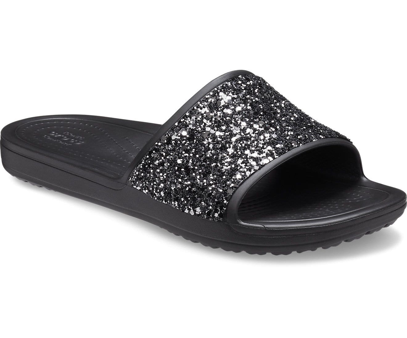 Sloane Glitter Low Black Women Slide