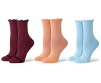 CrocsSocks Ruffle Ankle 3-Pack Dark Cherry/Multi Unisex Socks
