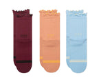 CrocsSocks Ruffle Ankle 3-Pack Dark Cherry/Multi Unisex Socks