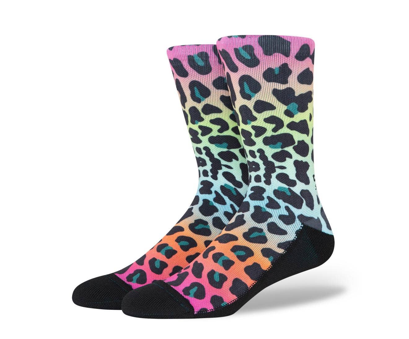 CrocsSocks Neon Animal Crew Neon Multi/Black Unisex Socks
