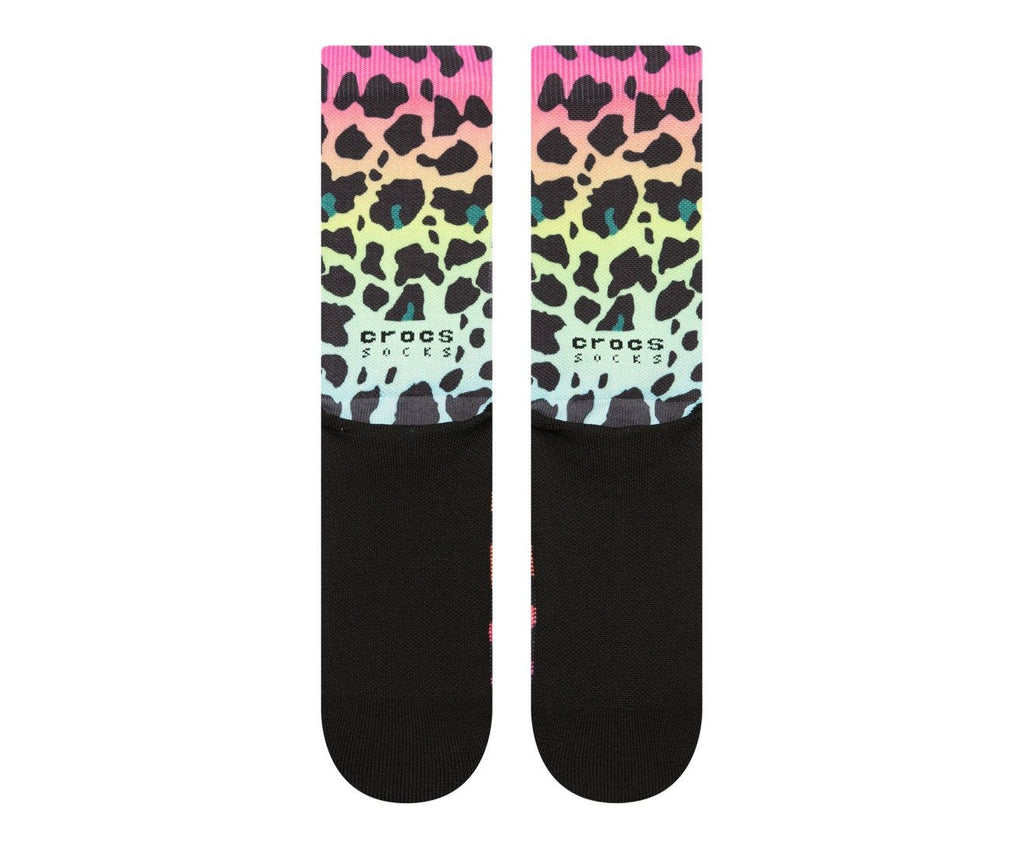 CrocsSocks Neon Animal Crew Neon Multi/Black Unisex Socks