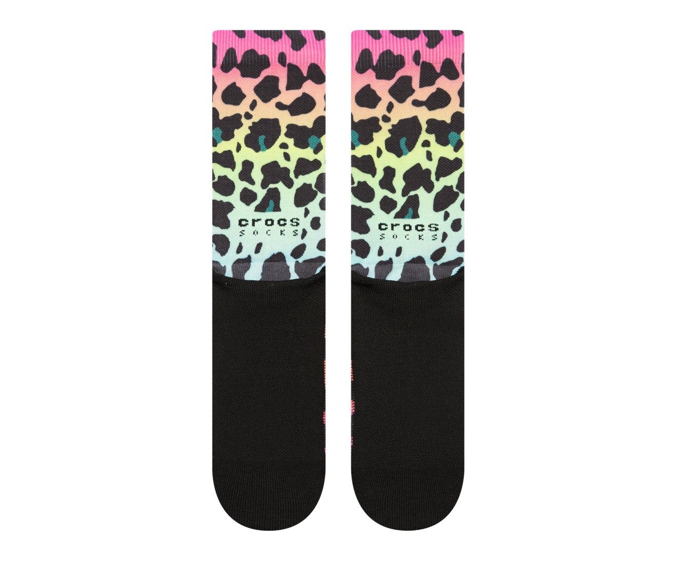 CrocsSocks Neon Animal Crew Neon Multi/Black Unisex Socks