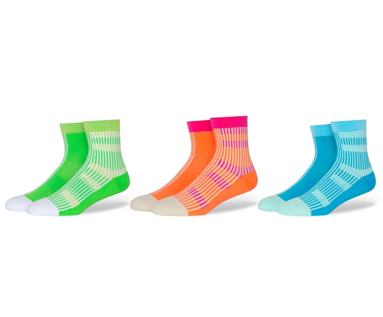 CrocsSocks Split Stripe Ankle Limeade/Multi Unisex Socks