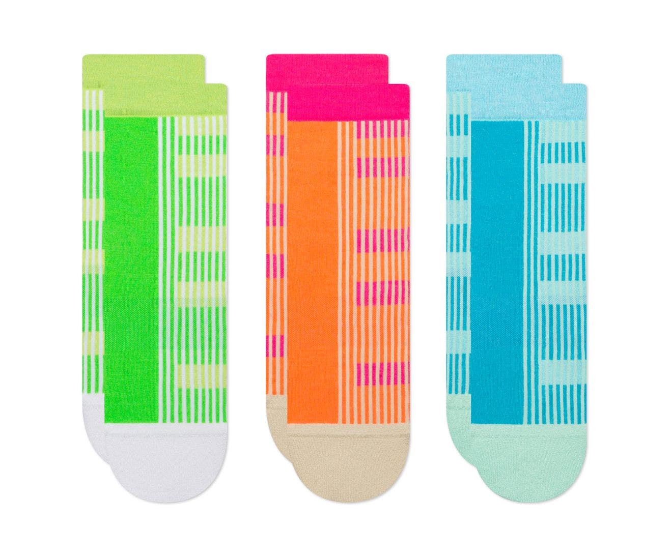 CrocsSocks Split Stripe Ankle Limeade/Multi Unisex Socks