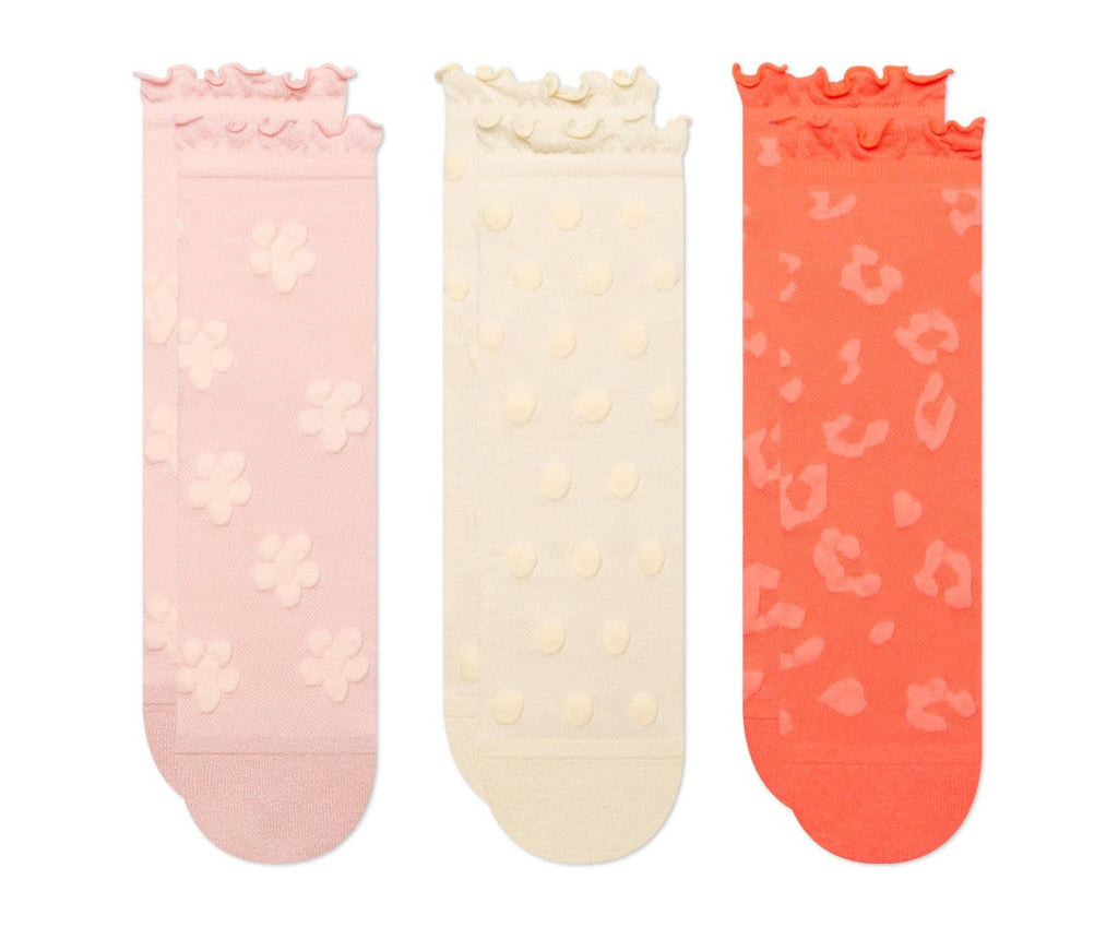 CrocsSocks Puff Knit Ankle Persimmon/Multi Unisex Socks