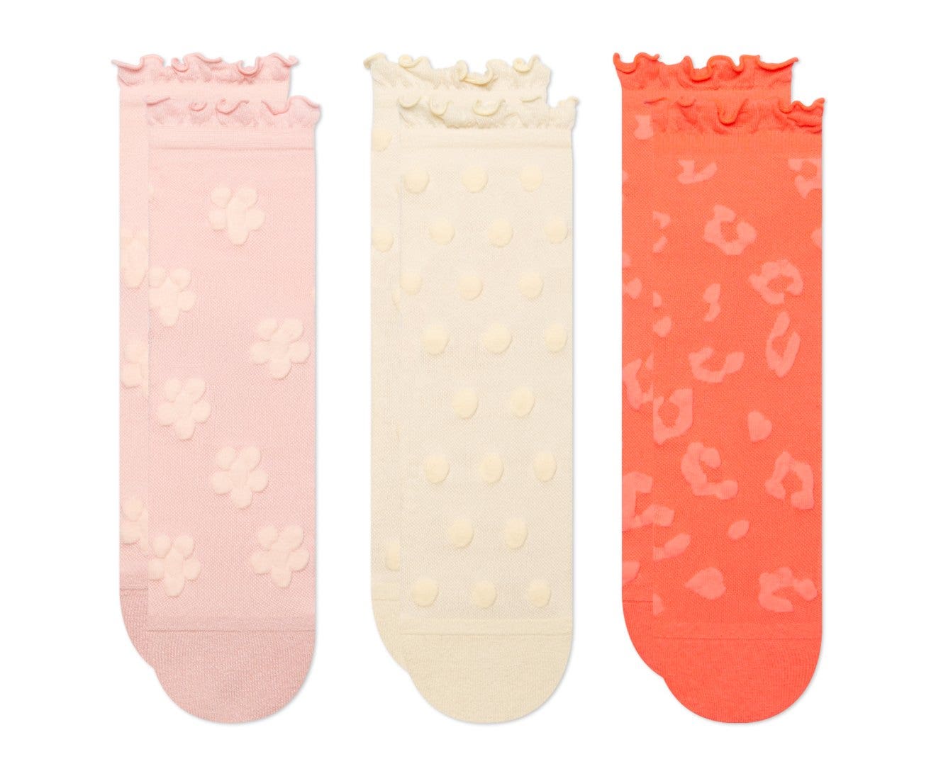 CrocsSocks Puff Knit Ankle Persimmon/Multi Unisex Socks